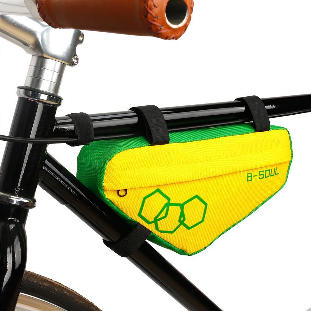 Waterproof Bike Triangle Bicycle Frame Front Tube Bags (Yellow Green)