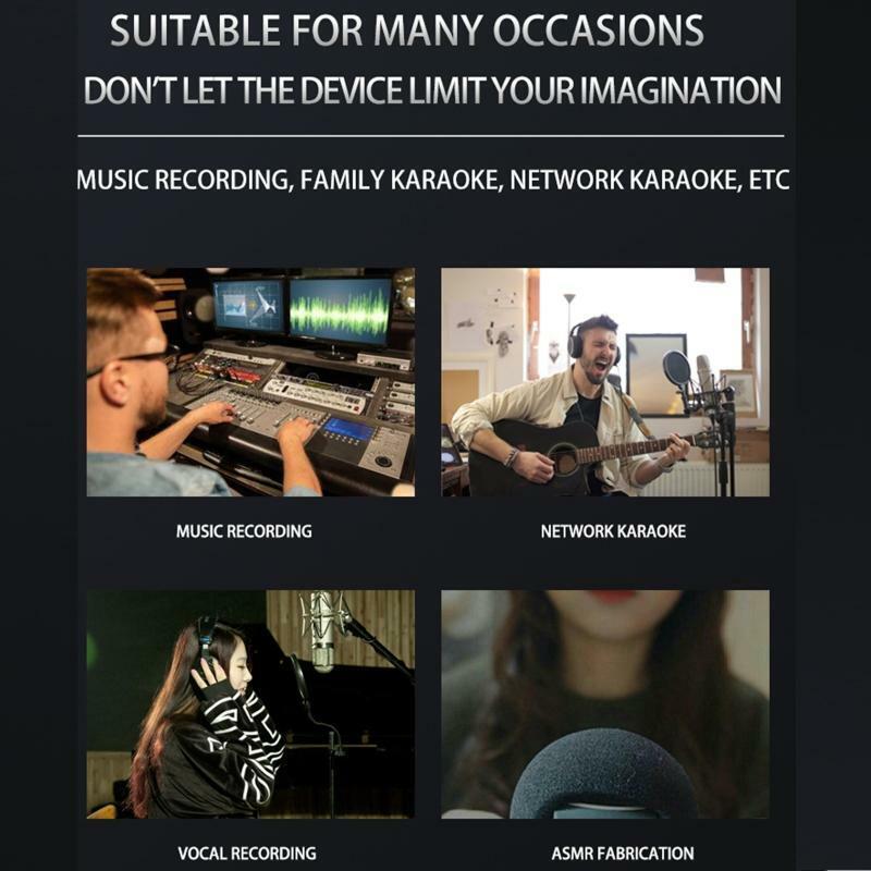 Live Sound Card Sound Mixer Noise Reduction Sound Card with Monitor Function
