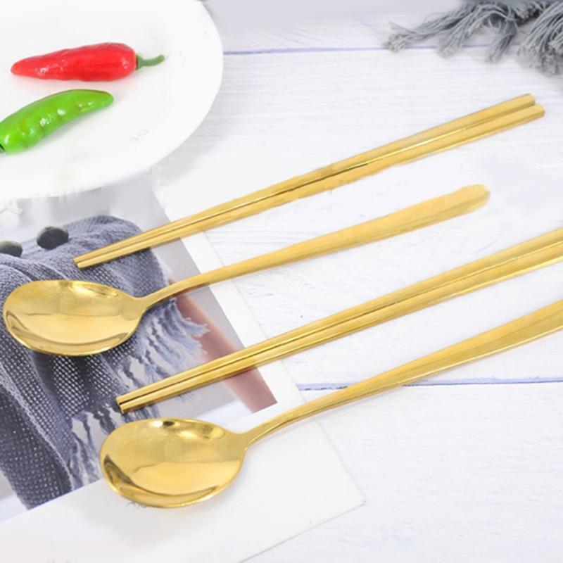 Travel Cutlery Portable Cutlery Set Stainless Steel Chopstick Spoon for Dinner