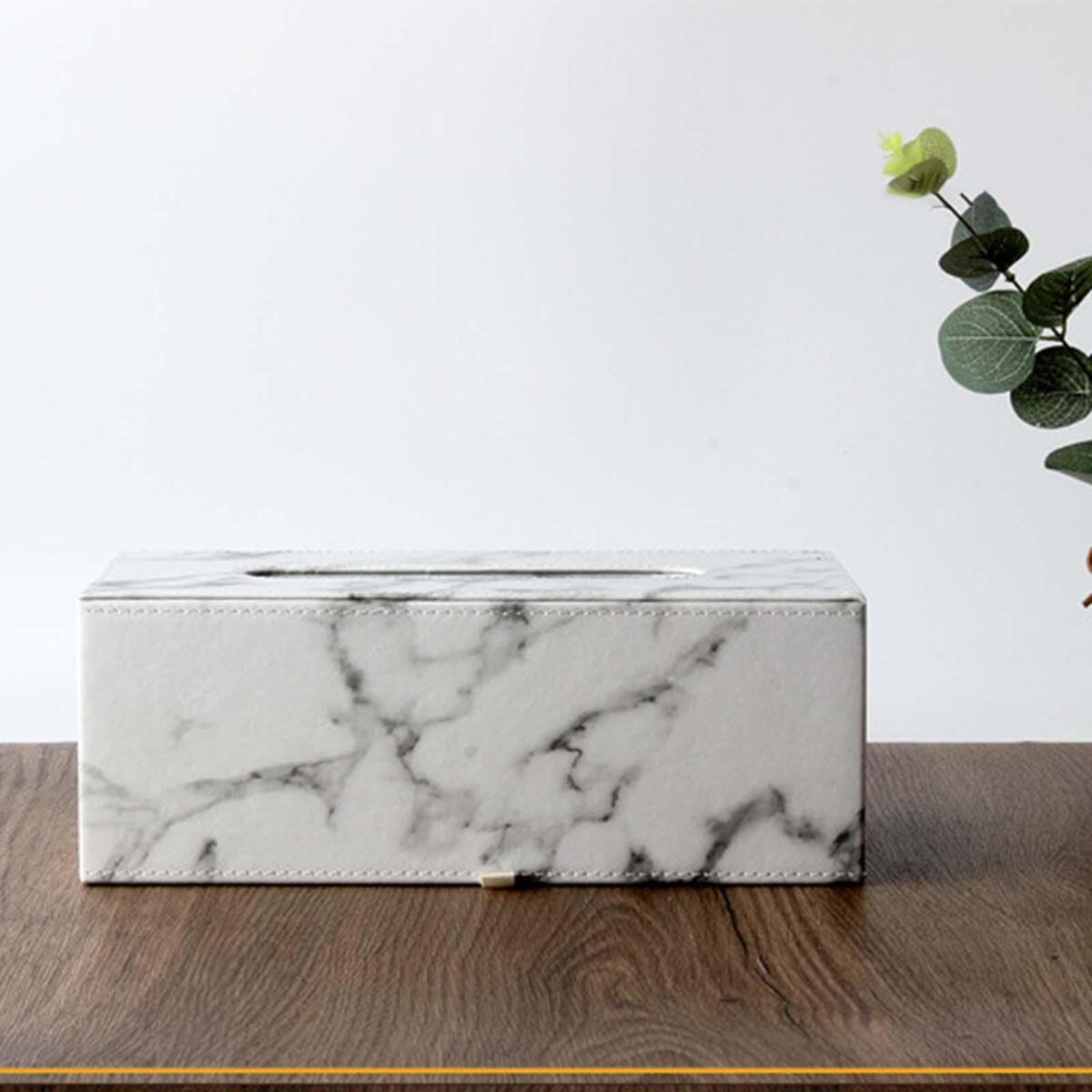 PU Tissue Box Cover Holder Decor Paper Napkin Case for Living Room Bedroom