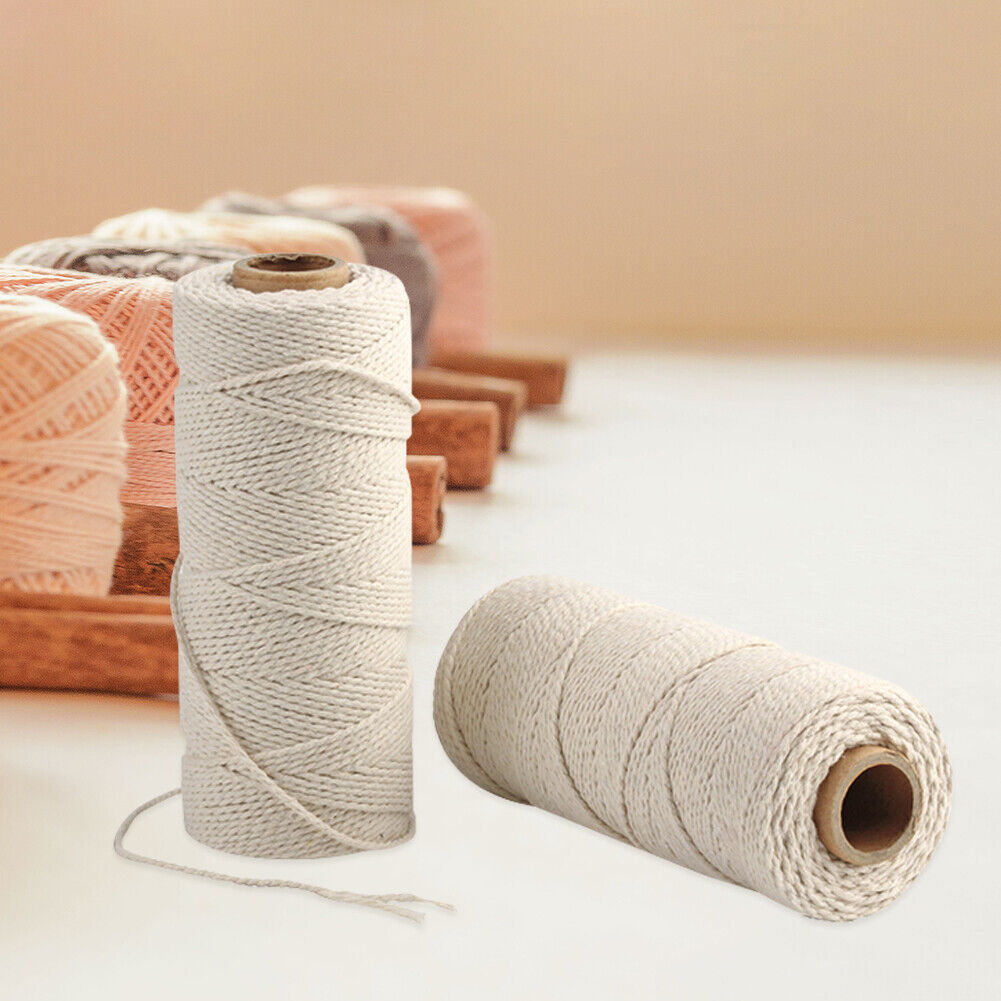 Cotton Rope Beige DIY Twisted Cord Crafts Wedding Home Decor (B2mm X 200m)