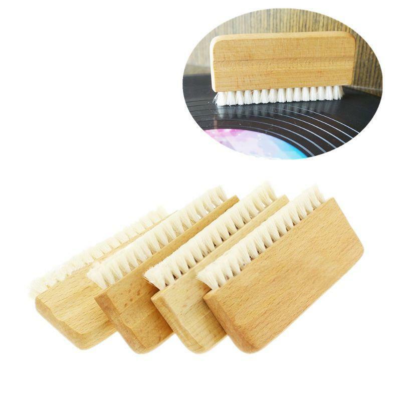 LP Vinyl Record Cleaning Brush Anti-static Goat Hair Wood Handle Brush Cleaner