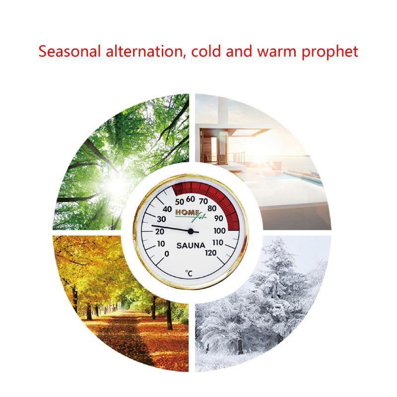Sauna Thermometer Metal Case Steam Sauna Room Temperature Gauge for Home Hotel