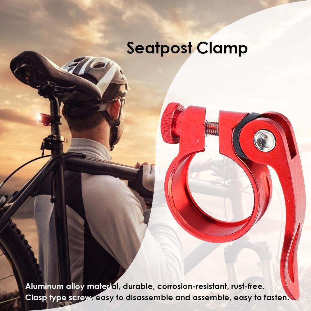 31.8mm Seatpost Clamp Quick Release MTB Bike Seat Post Tube Clip (Red)