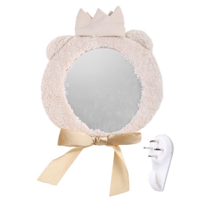 Cartoon Baby Mirror Bear Crown Car Back Seat Mirror Desktop Decor Supplies