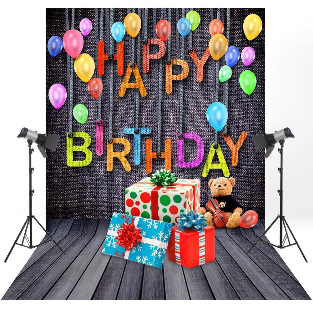 Happy Birthday Art Cloth Backdrop Photographic Studio Prop Kid Family Decor