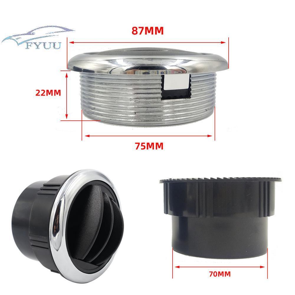 2 Pcs RV Bus Boat Yacht 70mm Round Air Condition Air Outlet Vent Louvered Knob