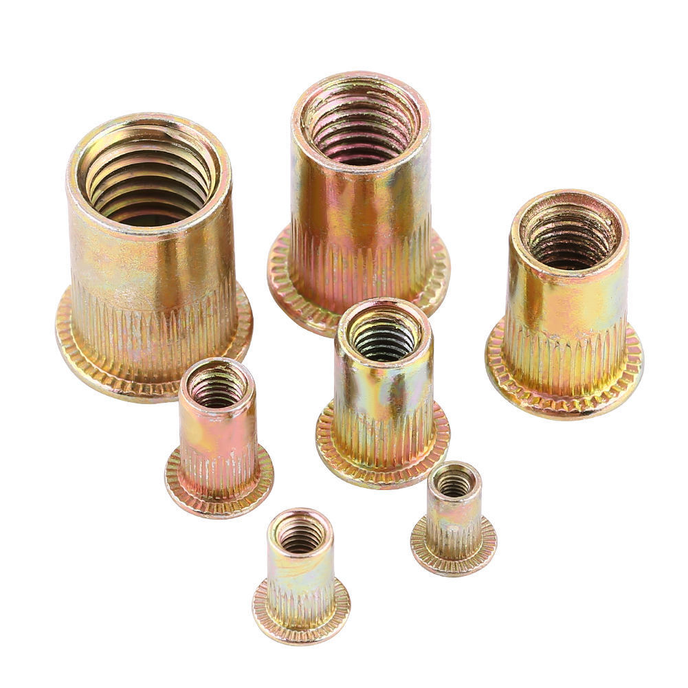 M3 Flat Head Metric Threaded Blind Rivet Nut Insert Rivnut Nutsert 100Pcs