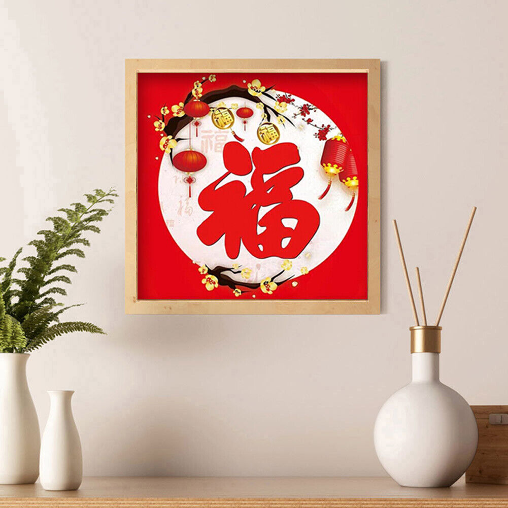 Full Embroidery 11CT DIY Red Character Stamped Cross Stitch Kit Artwork