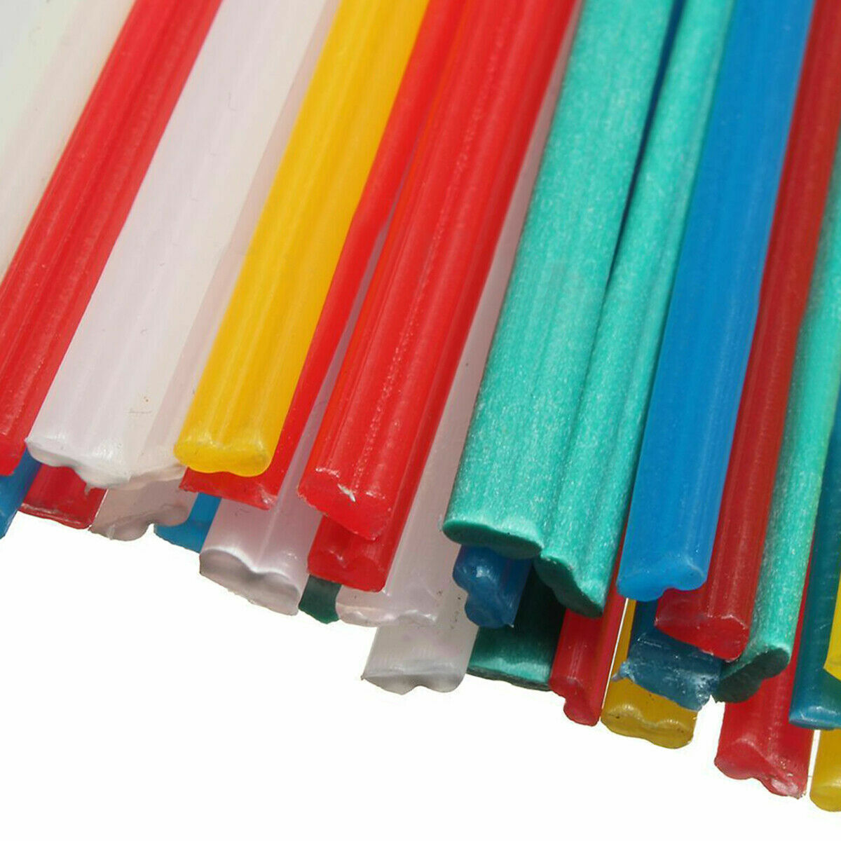 50x Blue/Yellow/White/Red & Green Plastic Welding Rods Welder Sticks 5 Color