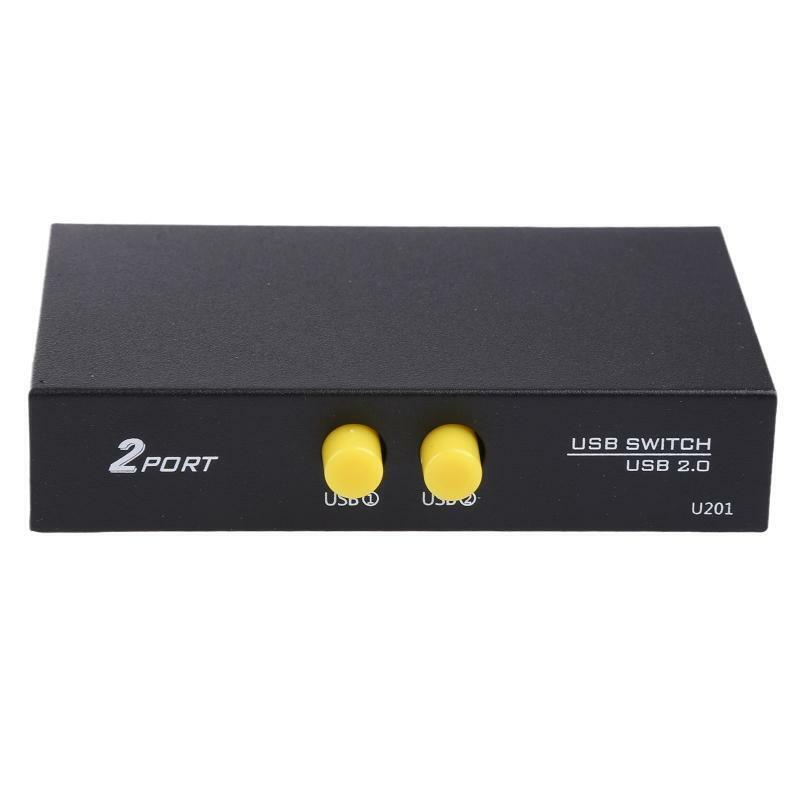 2 in 1 Out USB Print Sharer, 2 USB 2.0 Ports Splitter Sharing Device Switch Box