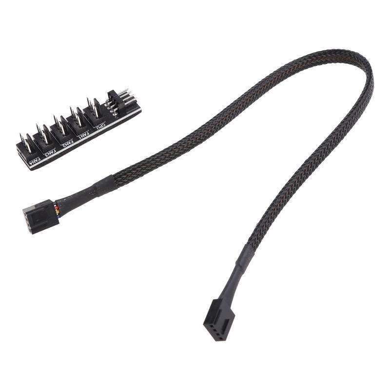 Cooling Fan Hub 1 to 5 Ports Fan Extension Cord 4Pin TX4 PWM CPU Temp Control