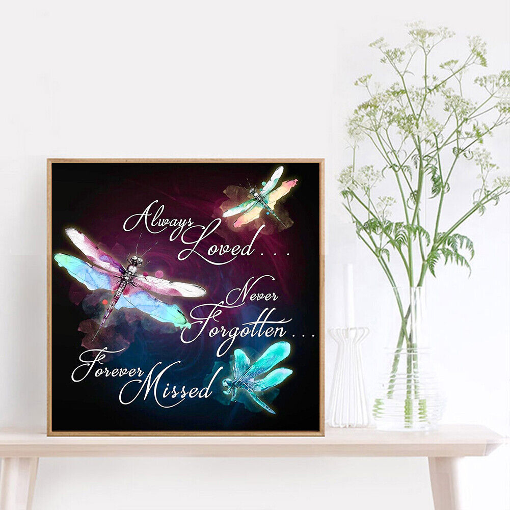 5D DIY Diamond Dragonfly Full Round Drill Mosaic Art Picture of Rhinestone