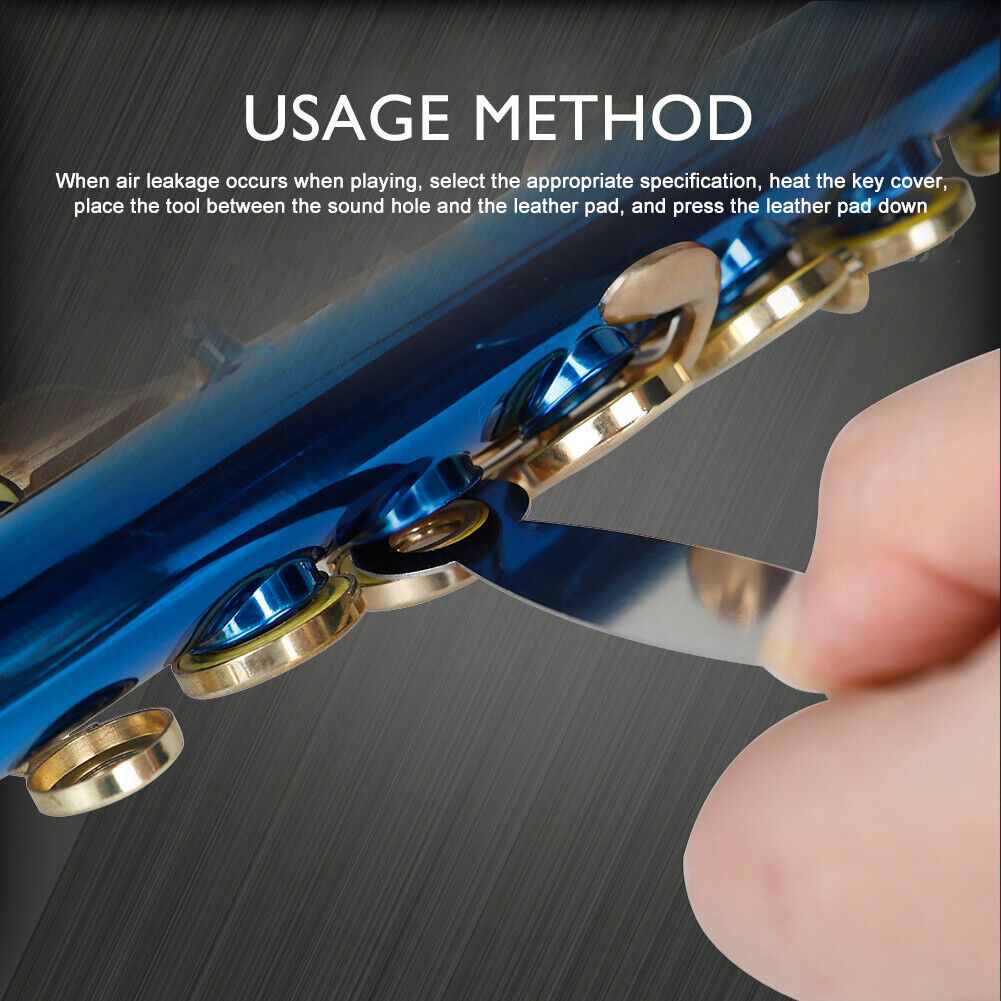 3pcs Flute Pad Repairing Tools Stainless Steel Wind Instrument Leveler Kit