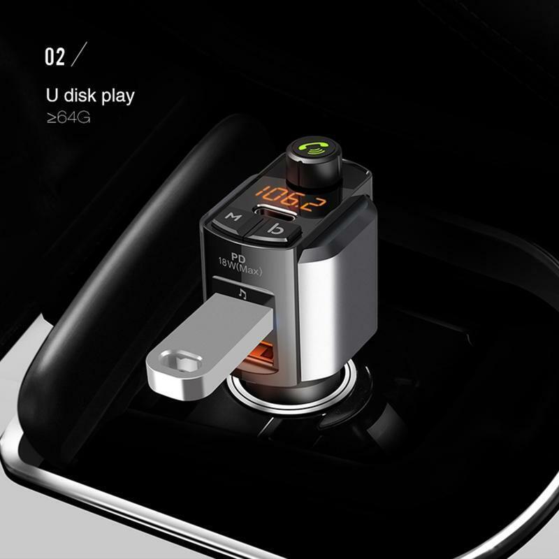 Bluetooth-compatible5.0 Car MP3 Player Handfree Call USB Car Chargers for Phone