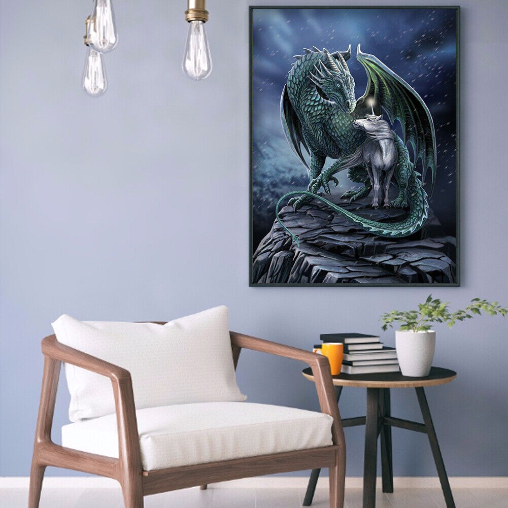 5D DIY Diamond Painting Full Round Drill dragon Picture of Rhinestone