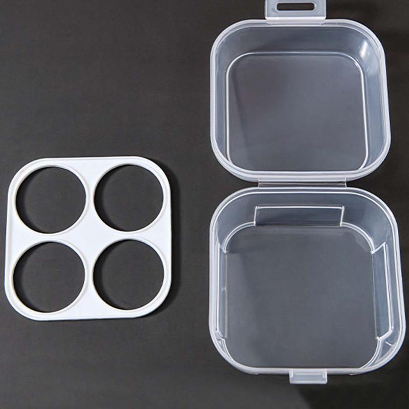 Transparent 4 Grids Travel Beauty Powder Puff Storage Box Makeup Egg Drying Case