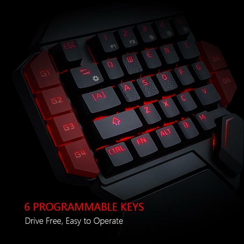 Mechanical Gaming Keyboard Full Key 35 USB Wired PC Gaming Keyboard One-Handed