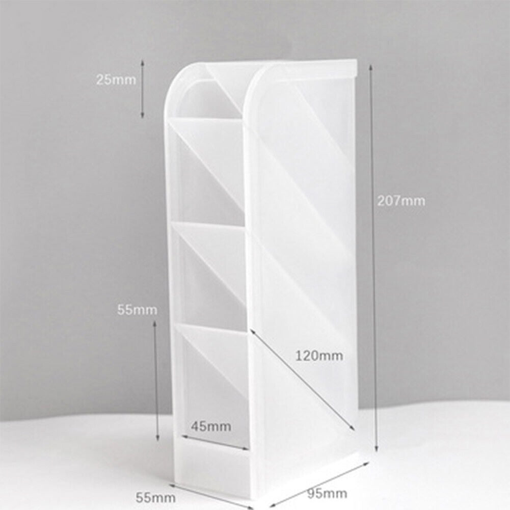 Multi-grid Desktop Storage Box Cosmetic Brush Stationery Container (White)