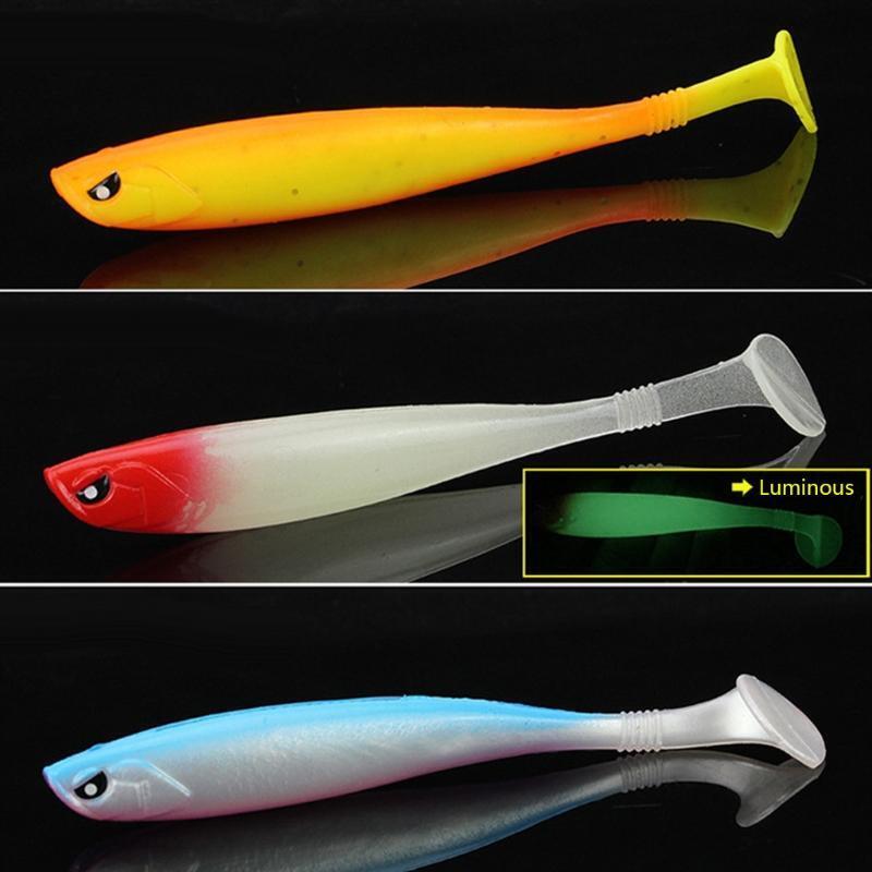 5Pcs Soft PVC Fishing Lures Baits for Saltwater Freshwater Swimbaits Trout Bass