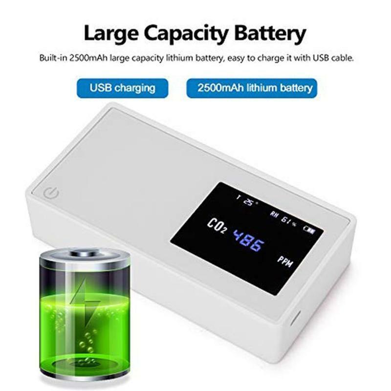 Air Quality Detector Carbon Dioxide CO2 Gas Tester Temperature Humidity Monitor