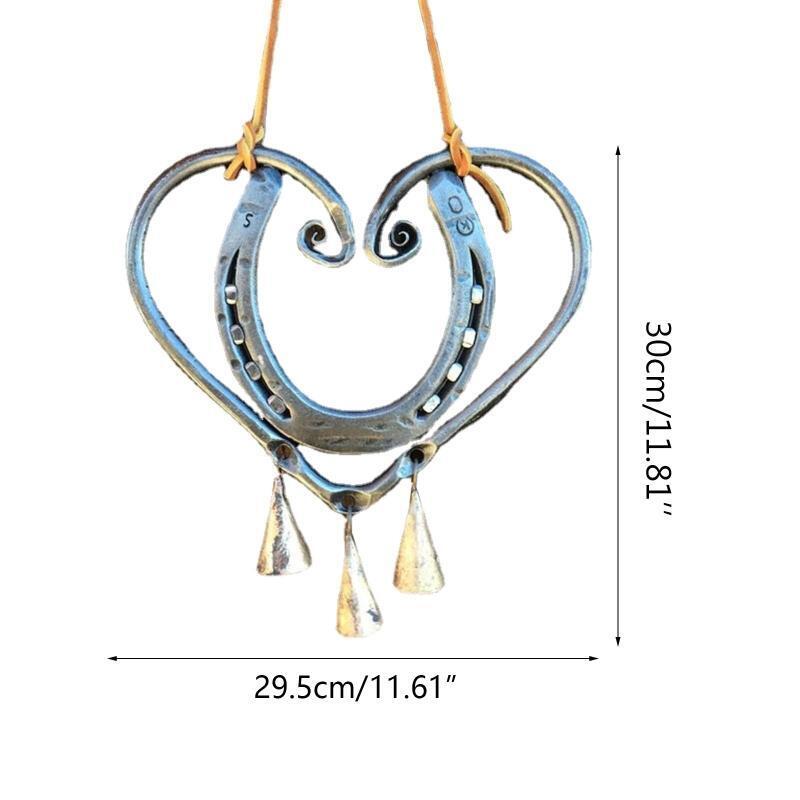 Love Heart Wind Chime Lucky Love Wind Chime with Steel Nails Feng Shui Windbell
