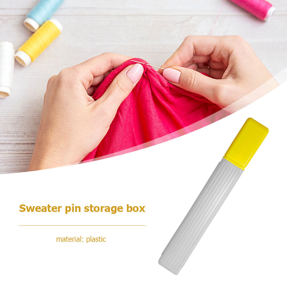 Knitting Needle Storage Organizer Hand Sewing Needle Storage Tube (Yellow)