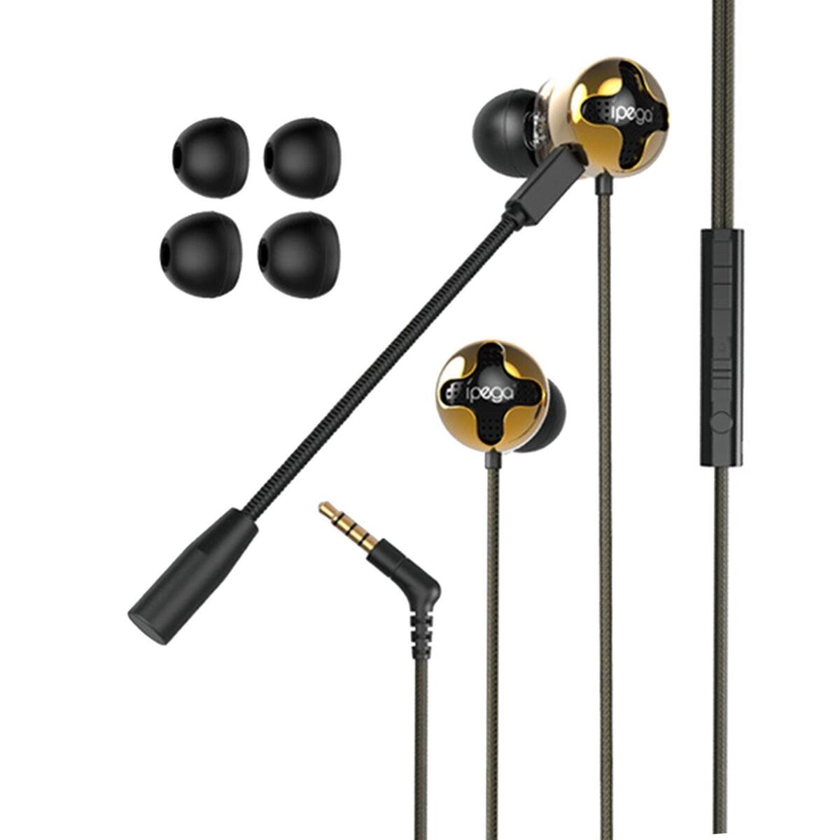 3.5mm in-Ear Gaming Wired Earphone Headphones Dual Mic Detachable for Xbox