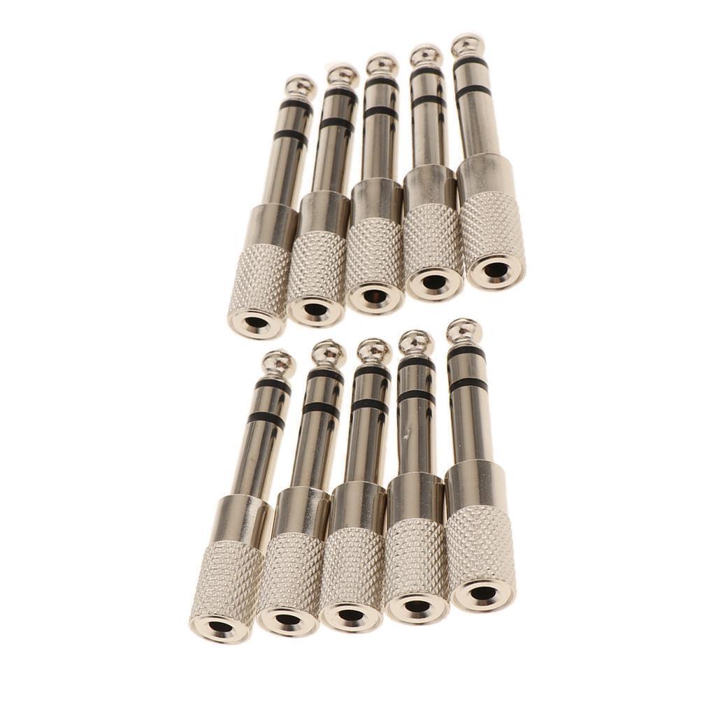 10 Pack (1/8 inch) 3.5mm Male Plug to (1/4 inch) 6.5mm Female Jack Stereo