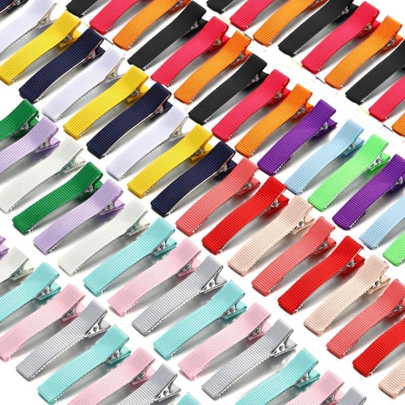 100 Pcs Single Prong Metal Alligator Hair Clip Flat Top Hair Grip DIY Hair Clips