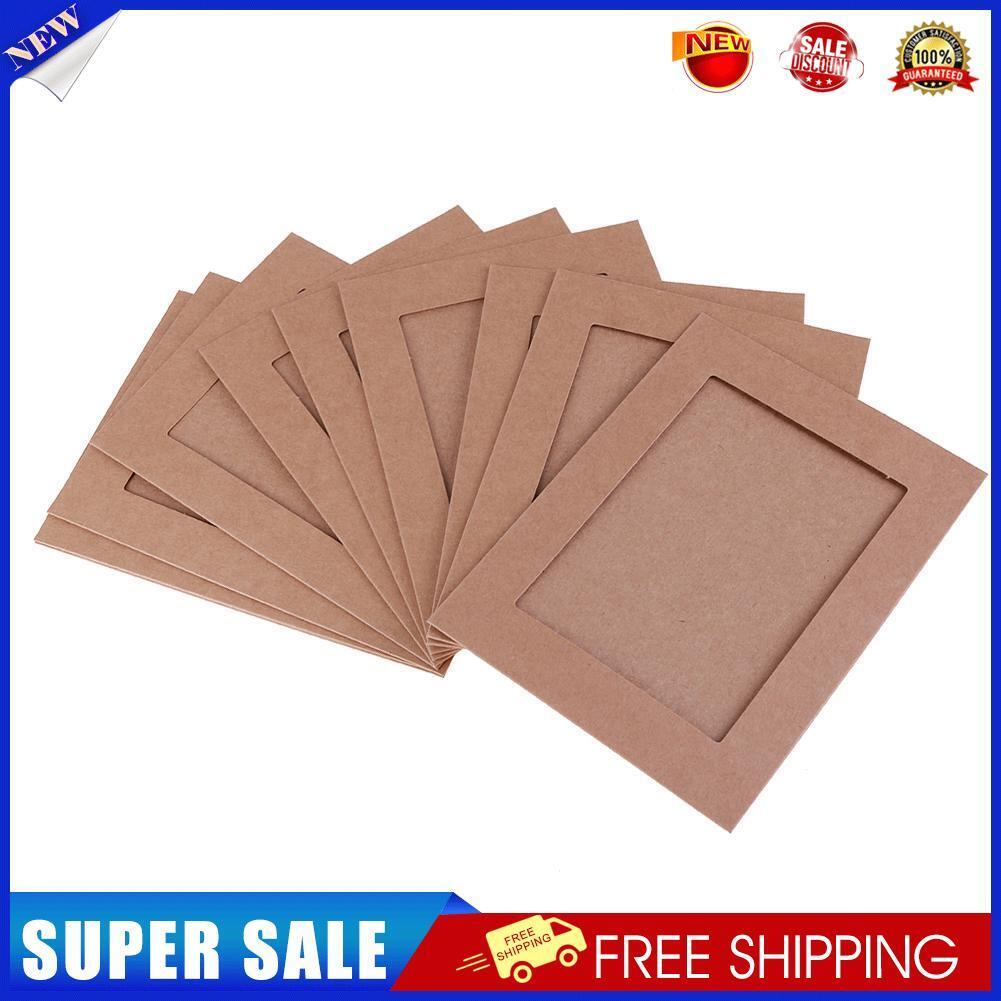 10pcs Paper Frame with Clips Rope Combine DIY Wall Photo Hanging Home(7in)