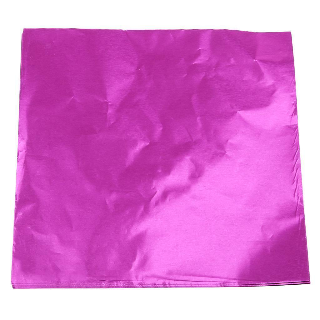 100pcs Sweets Candy Package Foil Paper Chocolate Lolly Wrappers Pink