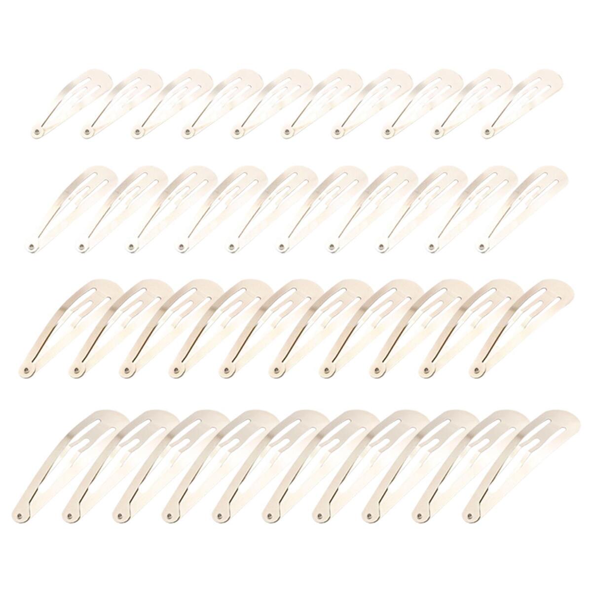 40 Pieces Metal Snap Hair Clips Barrettes 5cm 6cm 7cm 8cm for Toddlers Kids