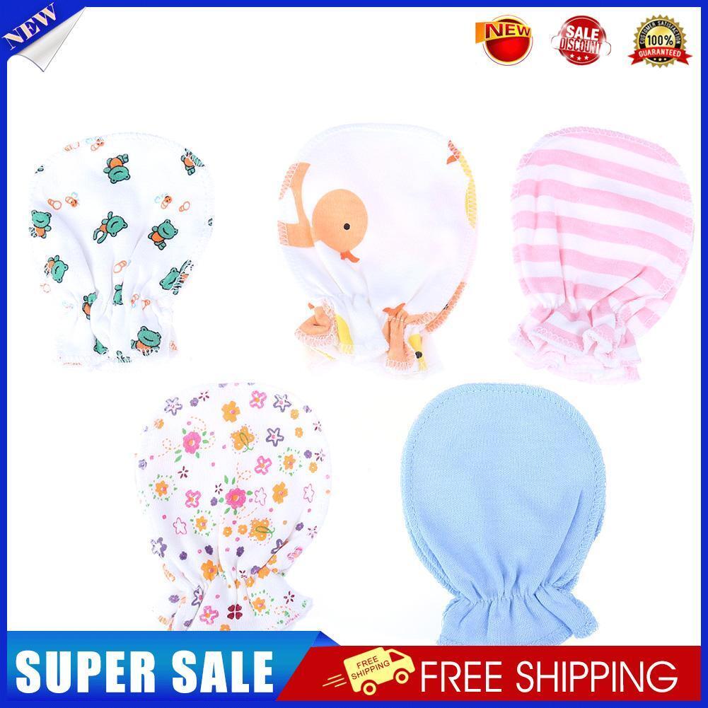 5Pair Soft Cotton Baby Gloves Four Seasons Gloves Newborn Safety Gloves