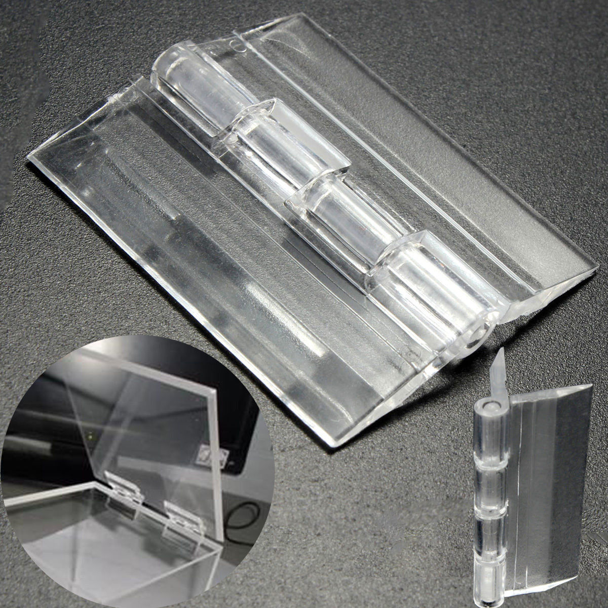 5pc Durable Clear Transparent Acrylic Plastic Perspex Box Piano Perspex hinge
