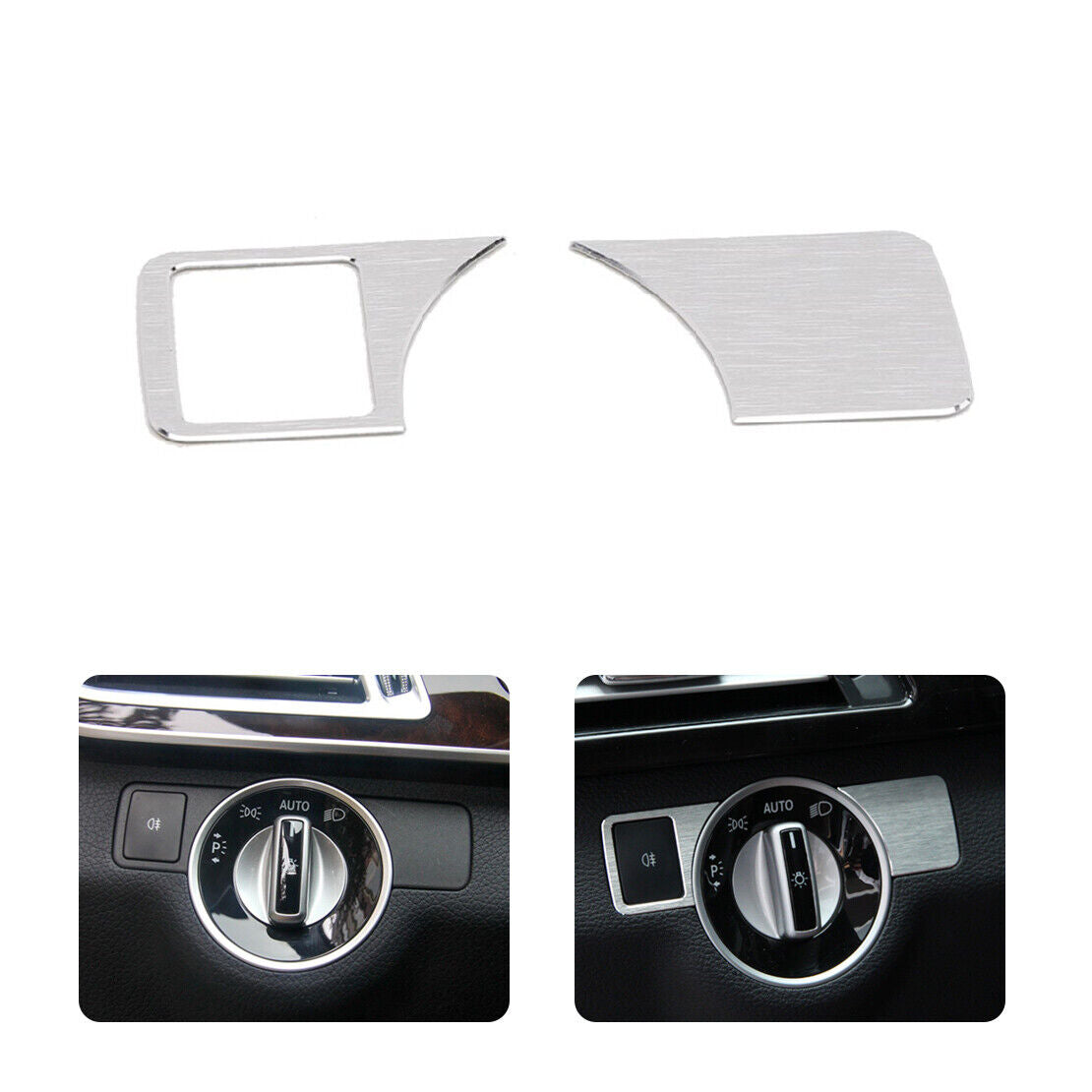 Aluminium Headlight Switch Frame Trim fit for BENZ W212 W218 W166 2012-2015 Li