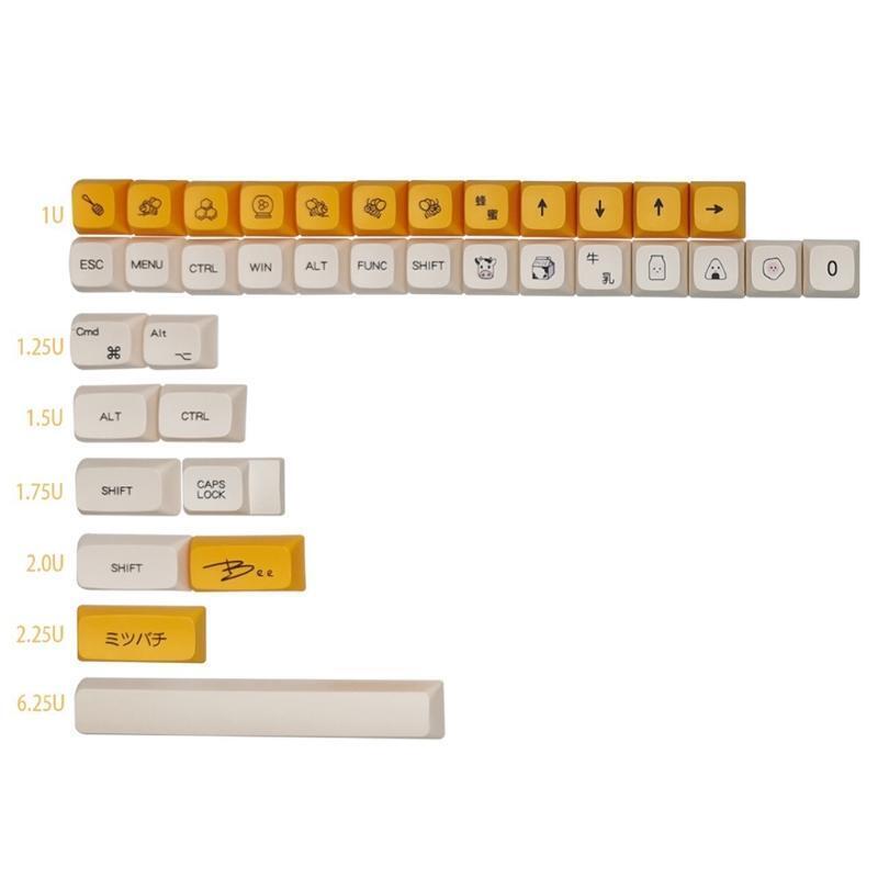 Honey Milk Theme 140 Keys Mechanical Keyboard XDA Profile DYE-Sub PBT Keycap