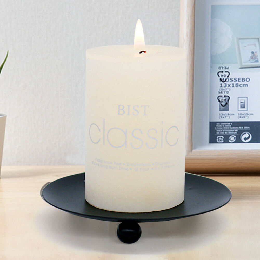 Nordic Iron Candle Holder Home Decoration Art Candlestick for Party (Black)
