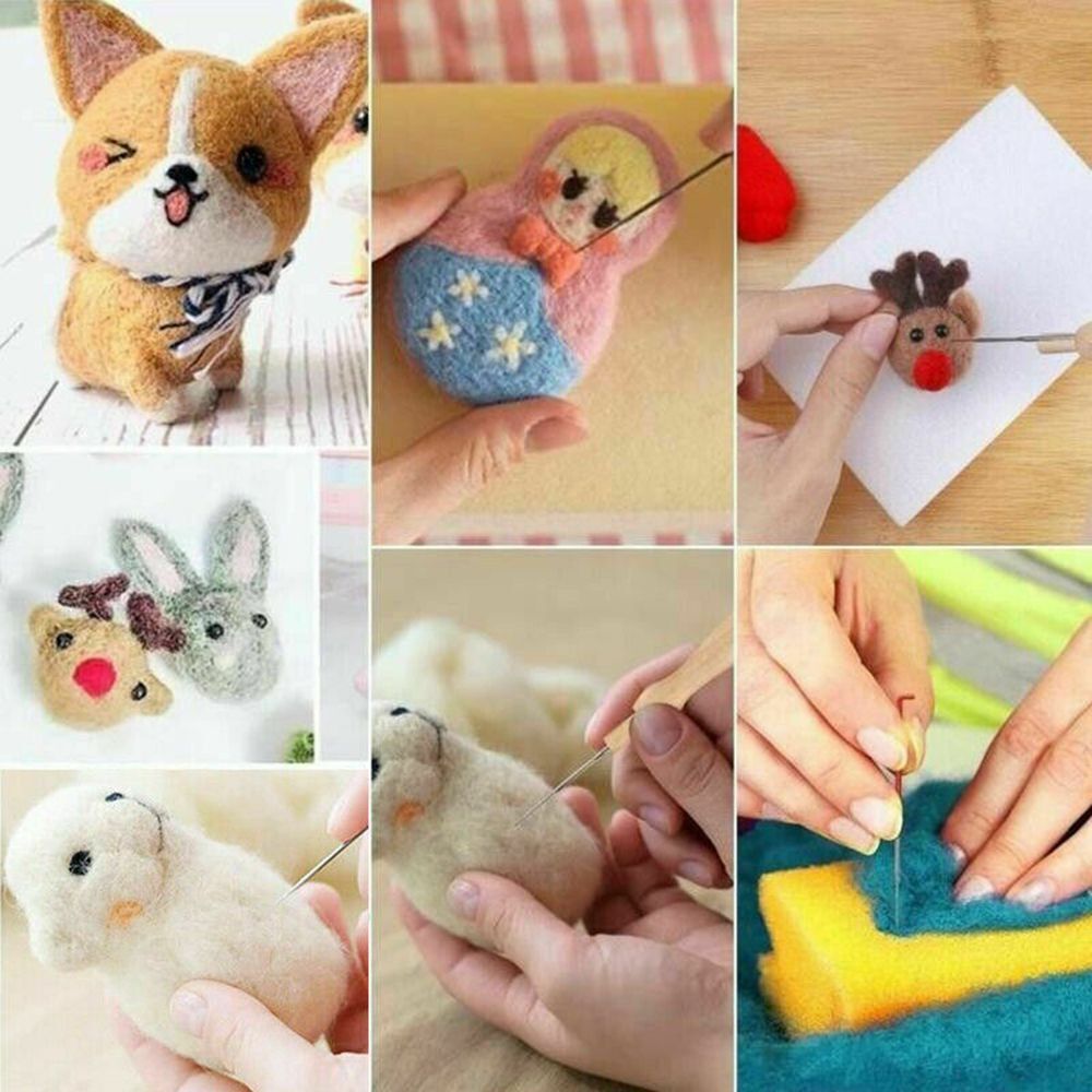 Wood Handle Felt Tools Wool Felt Tool Felting Needles Felt Needle Kit Wool Pin