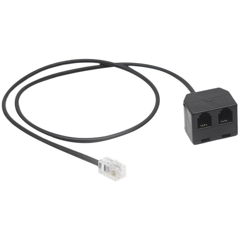 RJ9 Audio Headset To Jack Adapter RJ9 4P4C Male To Dual Female Ports Connector