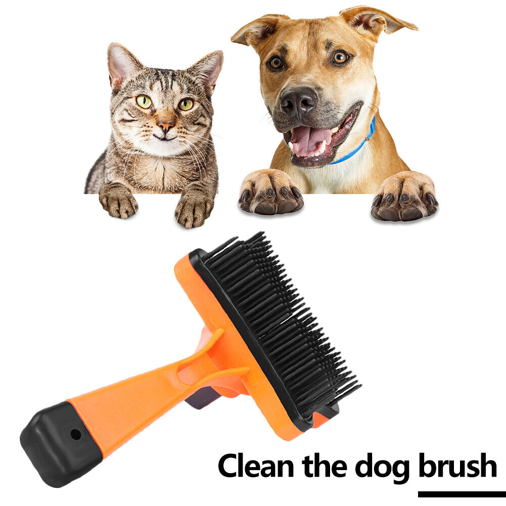 Dog Cat Brush Hair Removal Shedding Comb Puppy Kitten Fur Groomer (Orange)