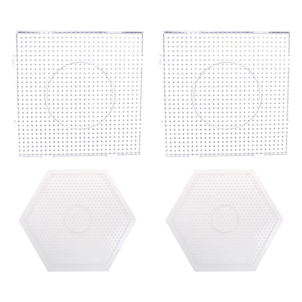 4 Large Hexagonal Clear Fuse Beads Pegboard DIY Kids Crafts