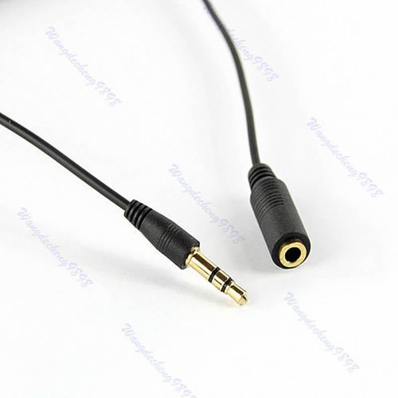 3.5mm Jack Male to Female Cable Earphone Headphone Audio Extendable Spring Cord