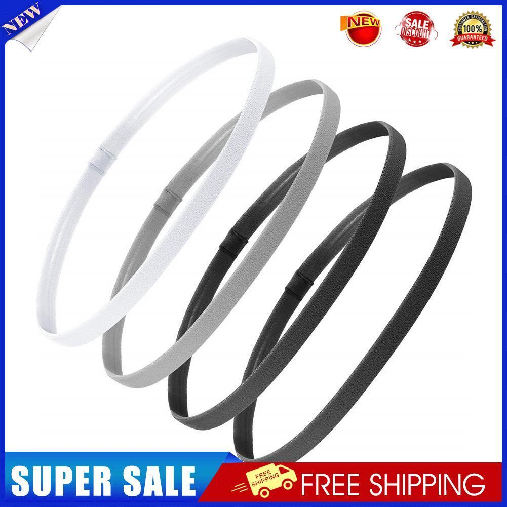 4pcs Non-Slip Elastic Sports Headbands Sweat-absorbing Yoga Woven Hair Band