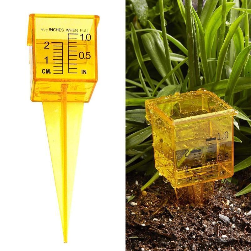 1.5" Rain Gauge/Sprinkler Gauge Wide Mouth Bright Yellow Outdoor Water Measuring