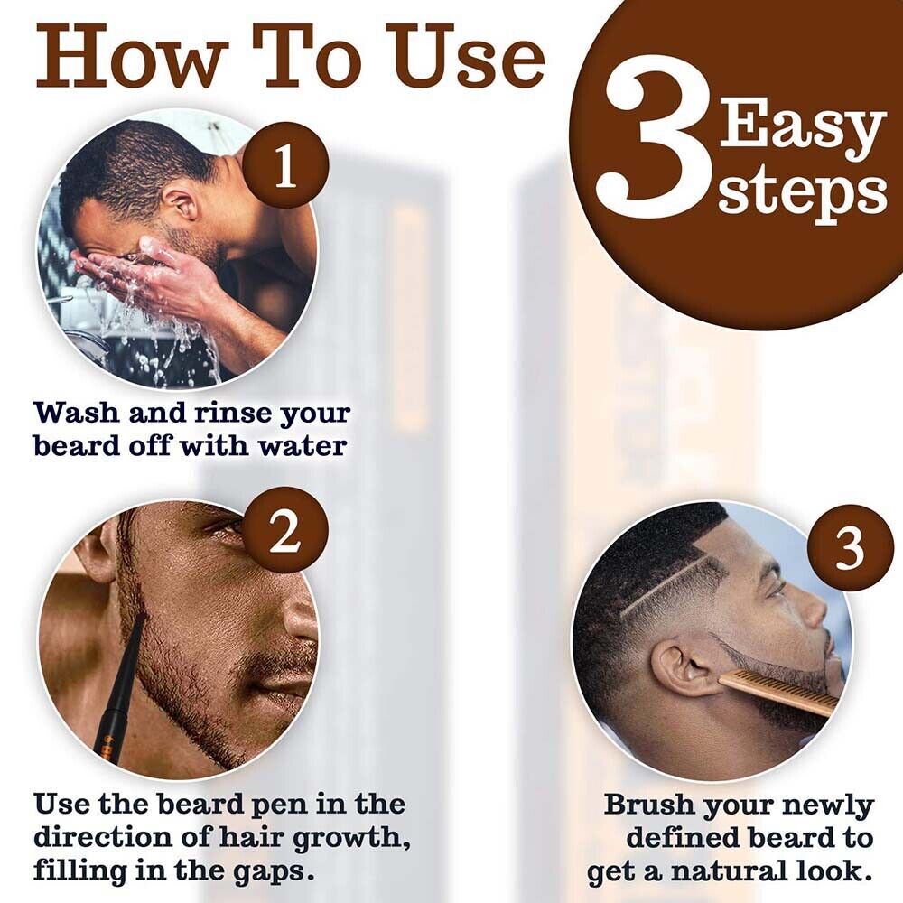 Tip Filler Pen 2 in 1Barber Pencil Fix Patchy Beard Beard Pencil Filler for Men