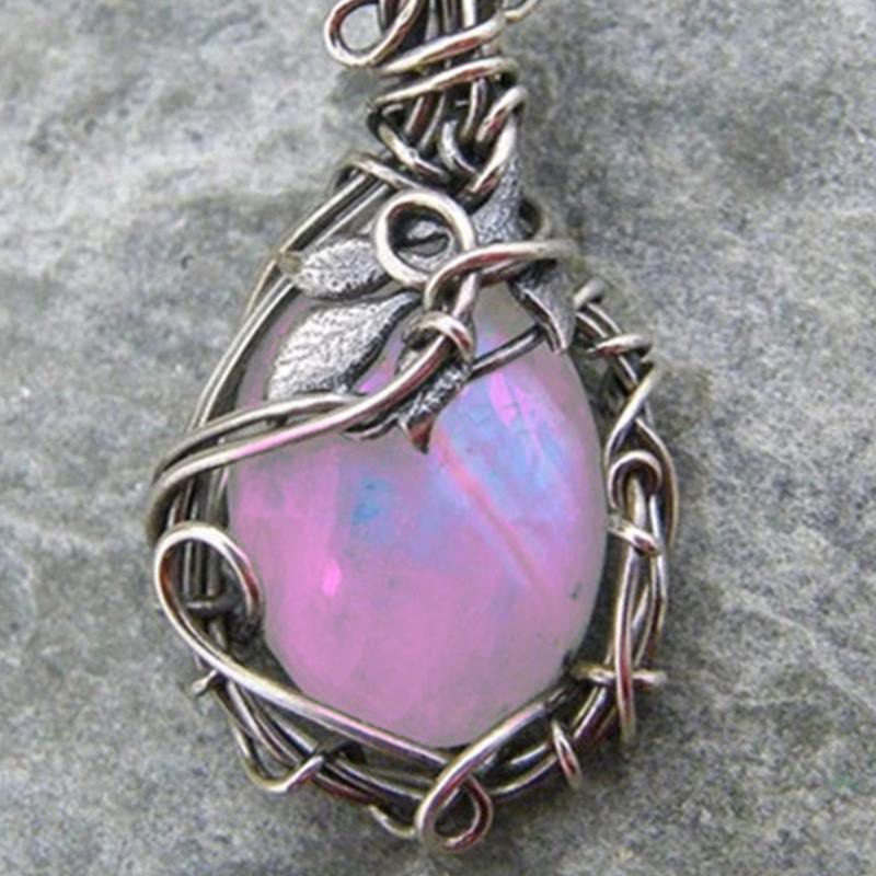 Nice Moonstone Necklace Teardrop Pendant Chain Necklace Party Favors Decoration