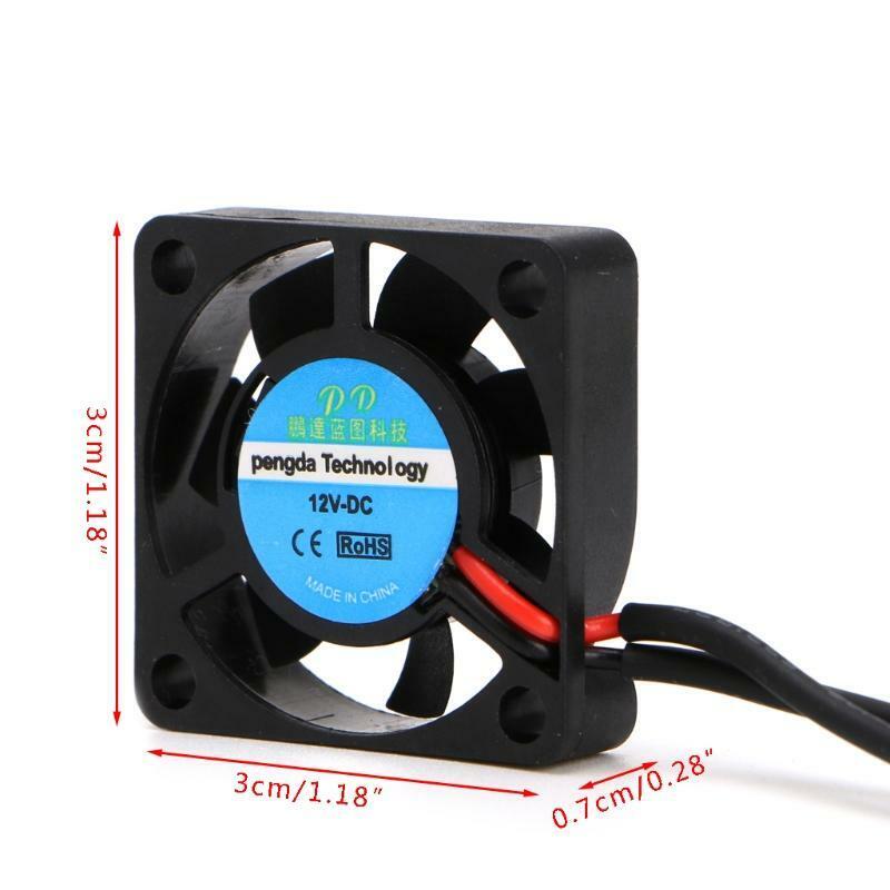 DC 5V/12V 30*30*7mm Small 2Pin Brushless 2-Wire 3007S Axial Cooler Cooling Fan
