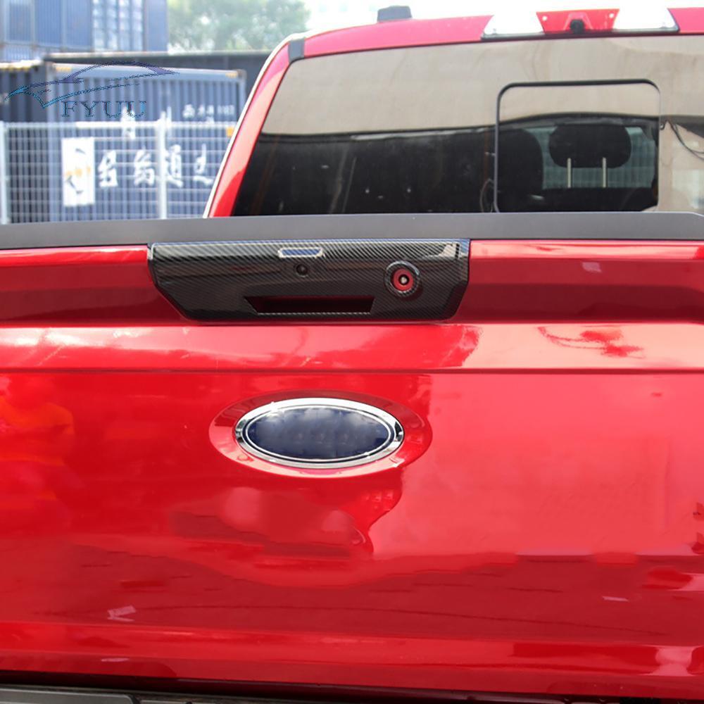 Glossy Carbon Fiber Look Rear Tailgate Door Handle Cover Trim For Ford F150 2021
