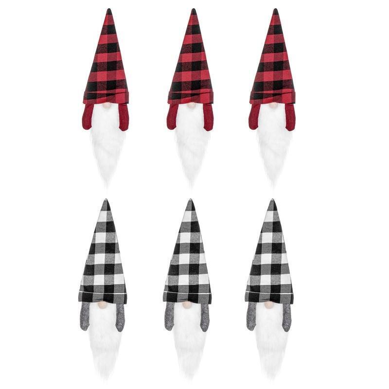 6Pcs/set Christmas Gnomes Wine Bottle Cover Gnomes Hat Xmas Wine Bottle Topper